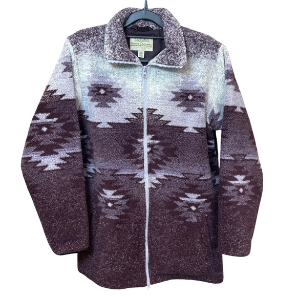 Cabelas Jackets & Blazers - Cabelas Outerwear Purple Fleece Zip Up Southwestern Aztec Print Jacket Size S